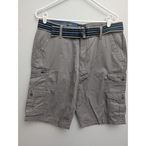 E3 NWT Iron Co Men's Stretch Cargo Shorts Size 32 Light Gray